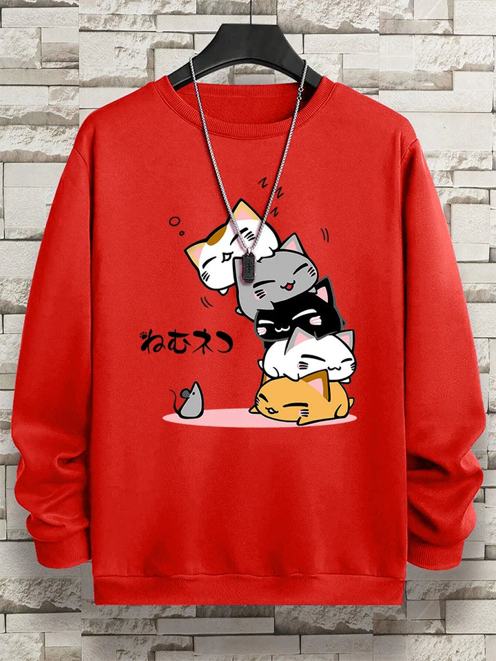 Stacked Cats Vintage Hoodie