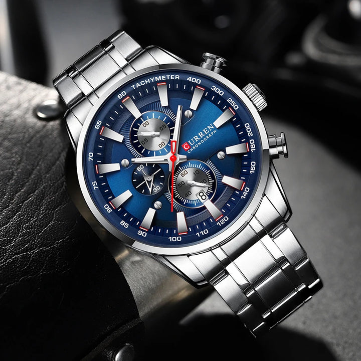 Top Brand CURREN Watch – Men’s Waterproof Chronograph with Date Function