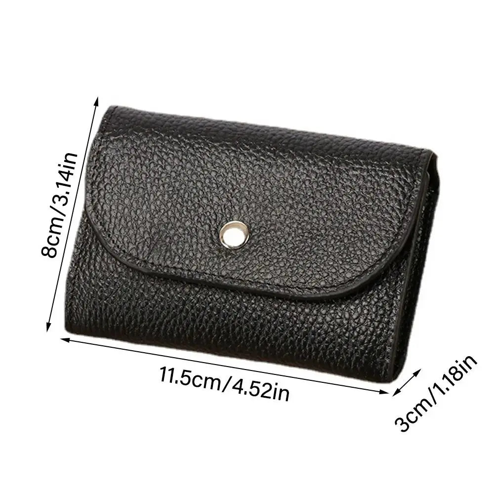 Portable Leather Coin Purse – Large Capacity Wallet & Card Holder
