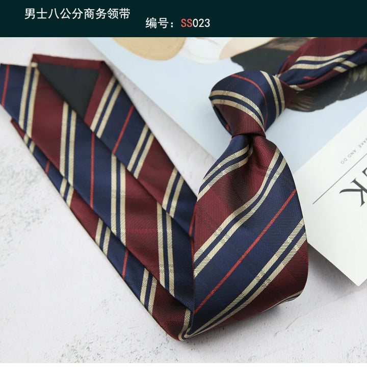 Tie Gravatas Fashion Wholesale Woven 8 cm Striped Necktie Wedding Accessories Blue Man Dot Fit Group Party Office Neck Ties