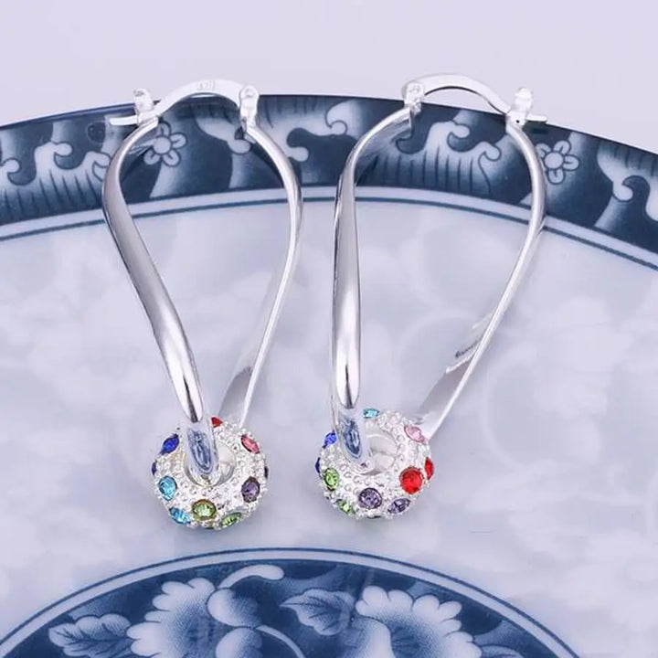925 silver Earring elegant engagement colorful noble beautiful fashion Jewelry factory price cute gift