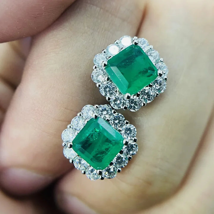 GlamParaiba™ – Elegant Square Tourmaline Earrings in 925 Sterling Silver