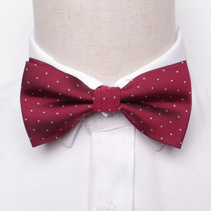 Men’s Classic Black Bow Tie – Formal Polyester Woven Pattern