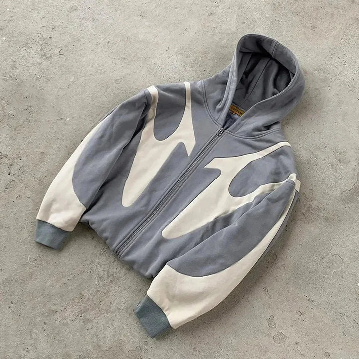 Y2K Devil Letter Zip Hoodie