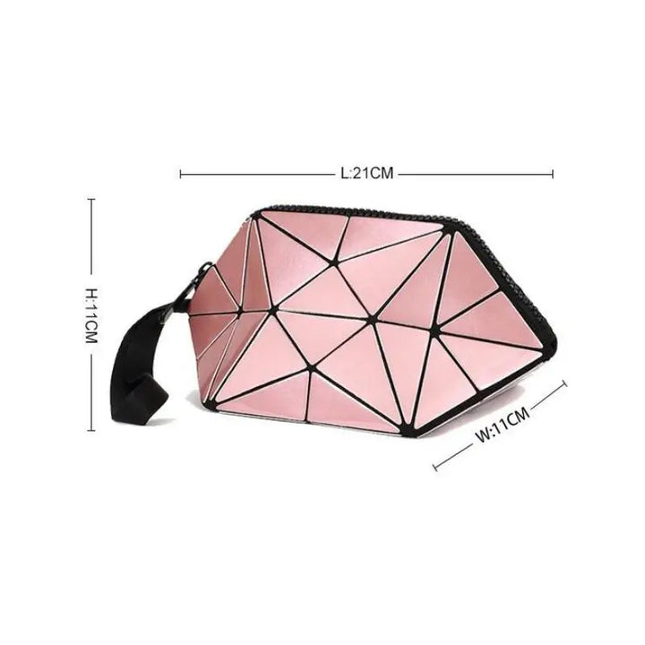 Luminous Prism Clutch – Geometric Rhombic Wallet for Day & Night Style