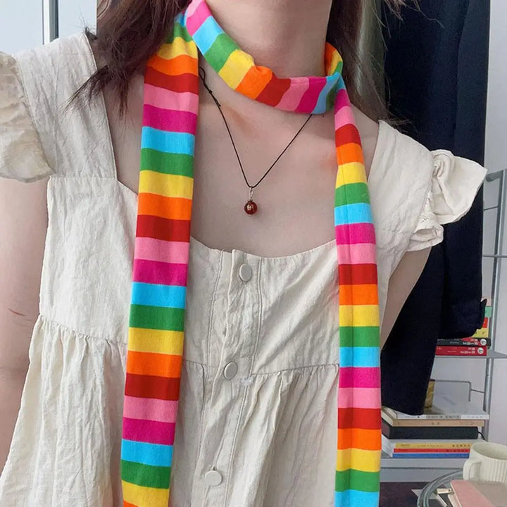 Gothic Striped Shawl – Y2K Winter Scarf for Women