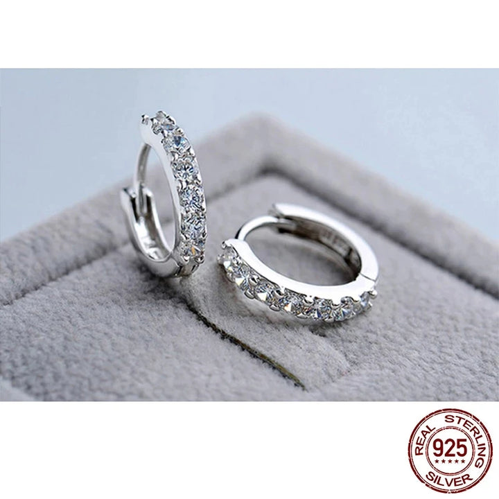 LuxeCircle™ – Real Silver Crystal Earrings for Weddings & Engagements