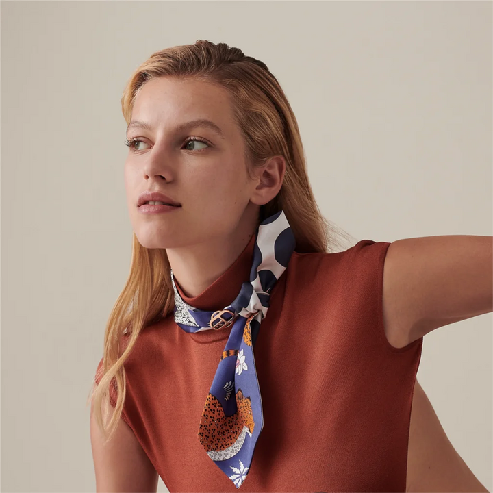 Chic Silk Hair Scarf – Elegant Skinny Wrap for Hair & Bags