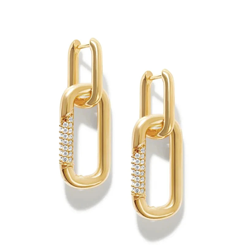 ZirconBloom™ – CANNER 18K Gold Plated Drop Earrings with Star Design