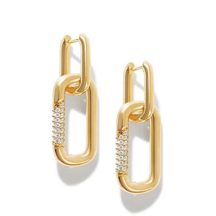 ZirconBloom™ – CANNER 18K Gold Plated Drop Earrings with Star Design