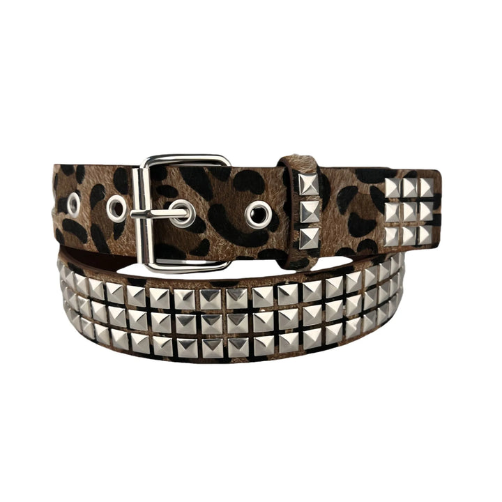 New Men's and Women's Belts Square Beaded Rivets Punk Style Hip Hop Air Eye Belts Fashion Accessories Camo