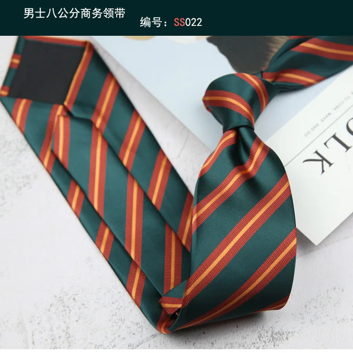 Tie Gravatas Fashion Wholesale Woven 8 cm Striped Necktie Wedding Accessories Blue Man Dot Fit Group Party Office Neck Ties