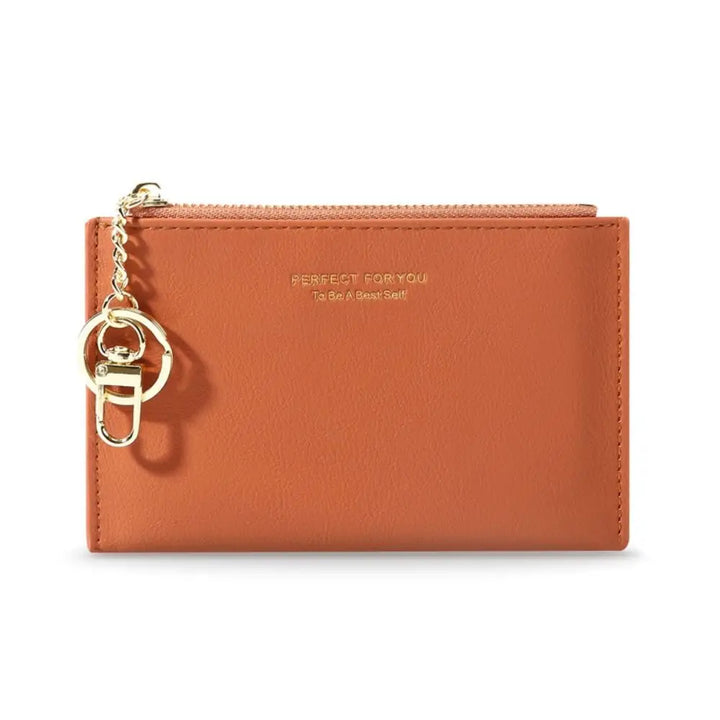 Ultra-Thin PU Leather Wallet – Mini Coin Purse with Keychain