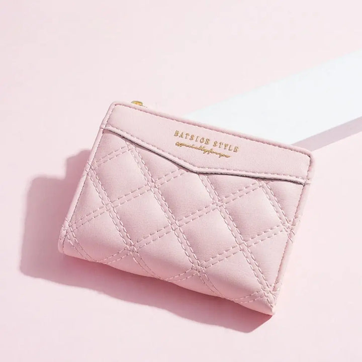 Fashion Embroidery Coin Purse Solid Color PU Short Wallet Zipper Card Bag Women