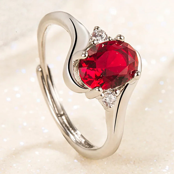 CrimsonVow™ – Classic Adjustable Engagement Ring