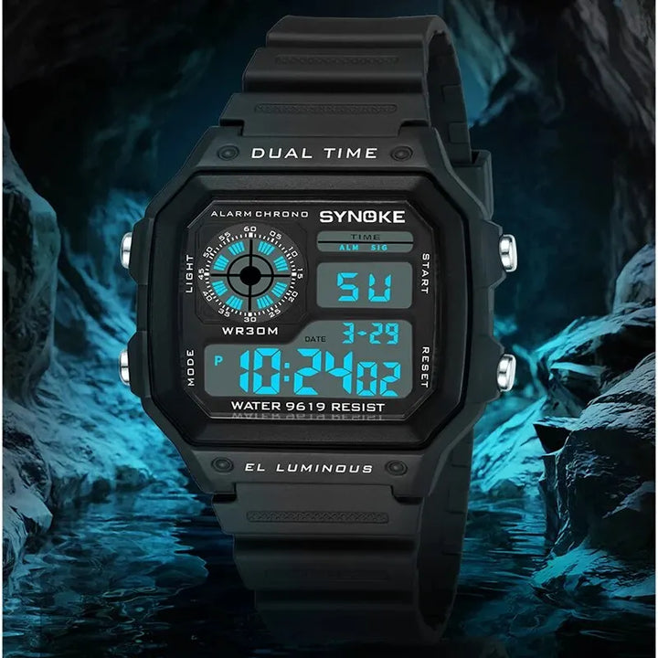 SYNOKE™ – Multifunction Digital Wristwatch with Seven Lights
