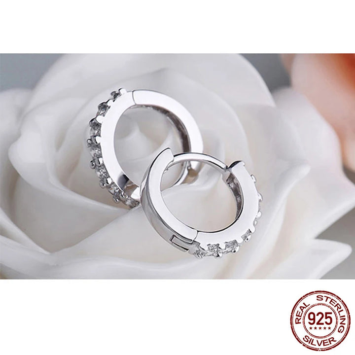 LuxeCircle™ – Real Silver Crystal Earrings for Weddings & Engagements