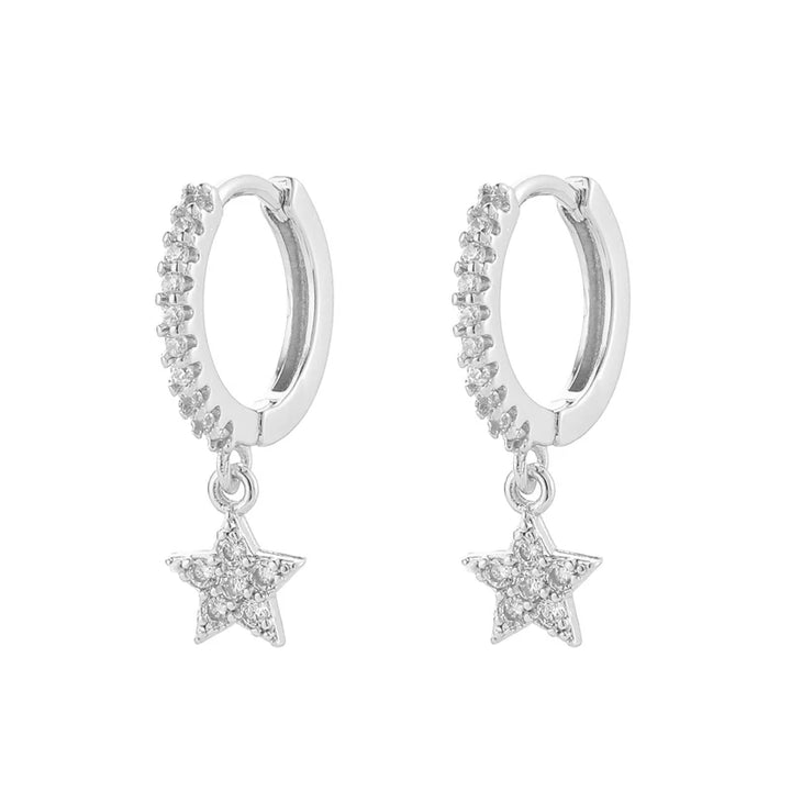 ZirconBloom™ – CANNER 18K Gold Plated Drop Earrings with Star Design