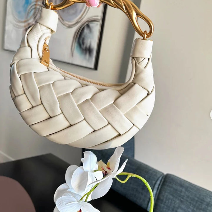 Hand-Held Woven Bag For Women 2025 New versatile Iight luxury Niche High-end Fashion Exquisite Crossbody Dumpling Bag