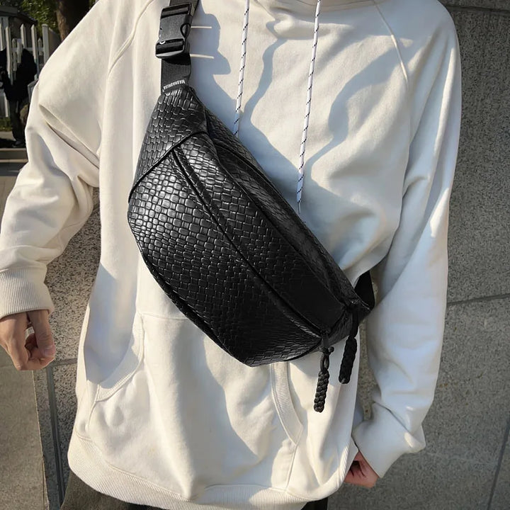 Unisex Waist Bag Large Capacity Fanny Packs Woven pattern Chest Bag Fashion Shoulder Crossbody Bags High-quality Waist Belt Bags