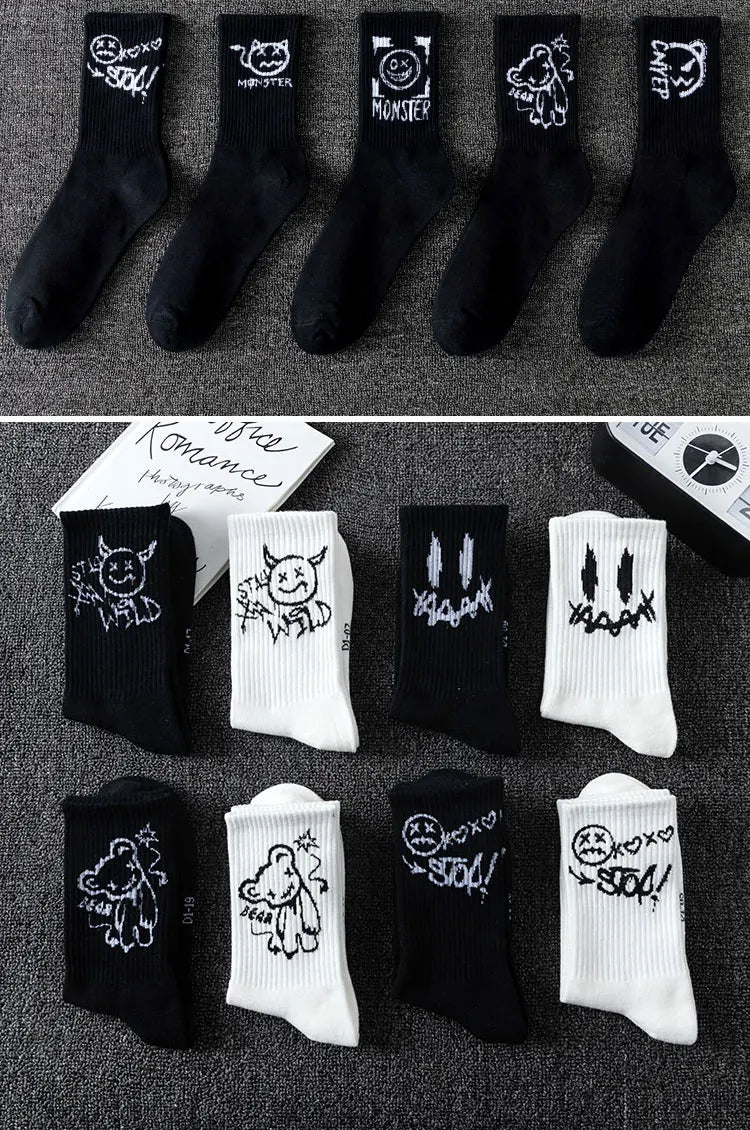 10 Pairs Men’s Sports Socks – Breathable, Casual, Ghost Face Style.