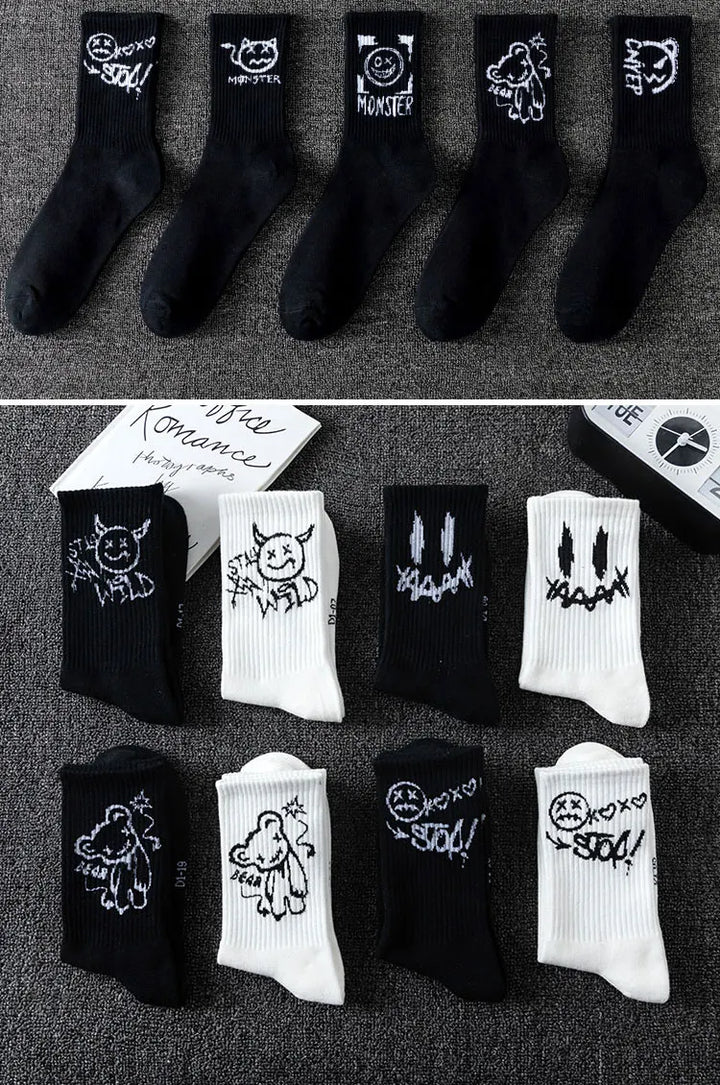 10 Pairs Men’s Sports Socks – Breathable, Casual, Ghost Face Style.