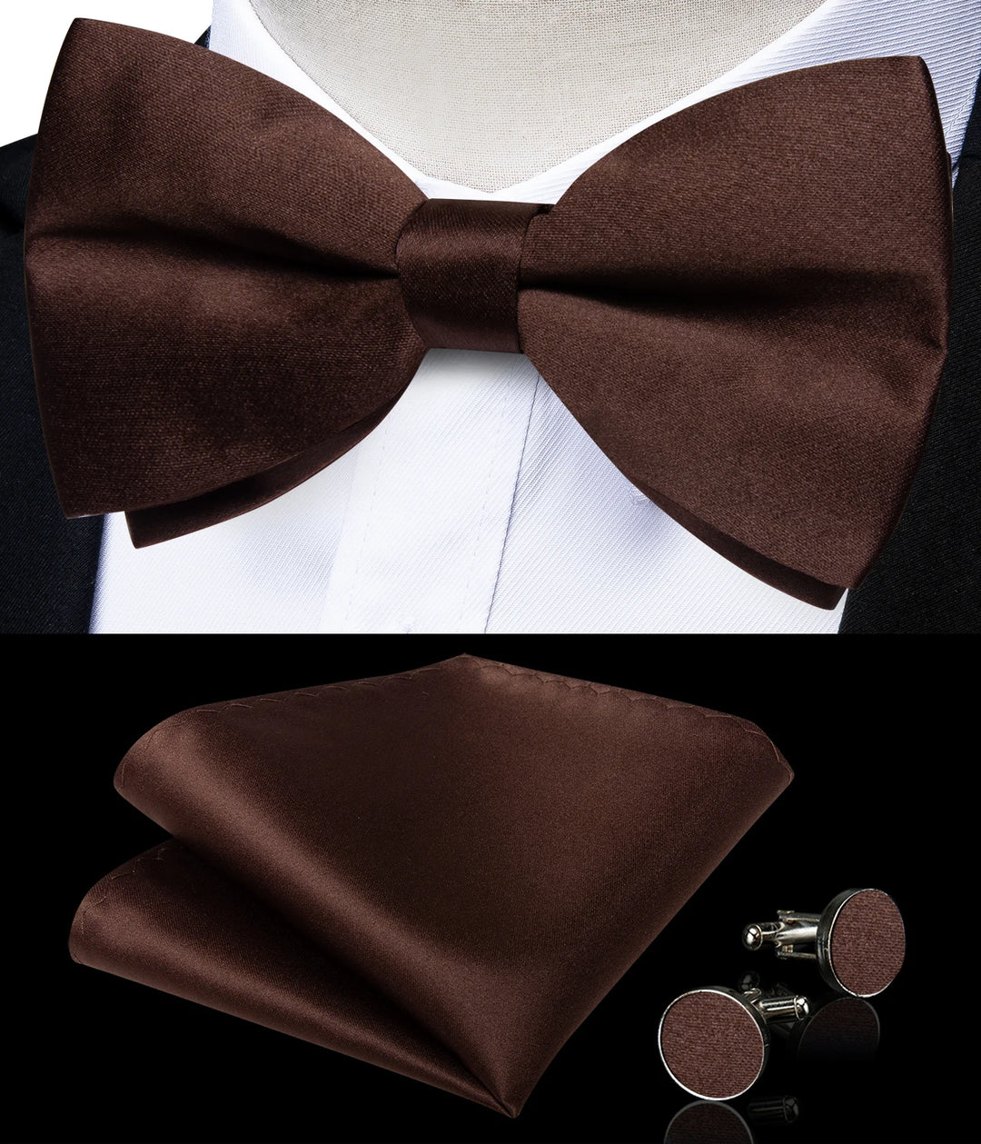 Men’s Pre-tied Bow Tie Set – Wedding & Groom Accessories