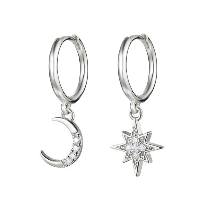 ZirconBloom™ – CANNER 18K Gold Plated Drop Earrings with Star Design