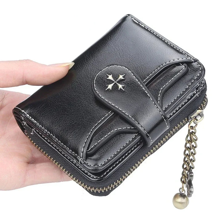 Short Hasp Wallet – PU Leather Coin Purse & Card Holder for Women