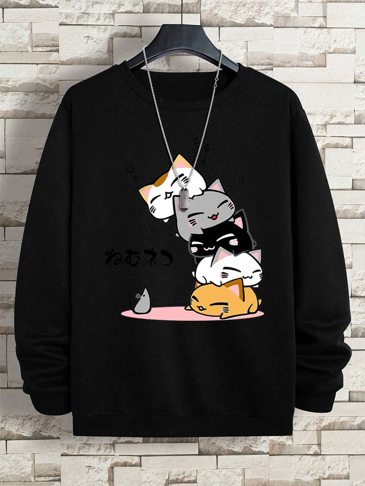 Stacked Cats Vintage Hoodie
