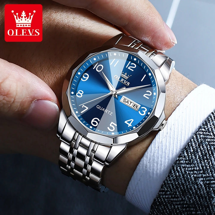 OLEVS™ – Luminous Waterproof Quartz Watch for Men