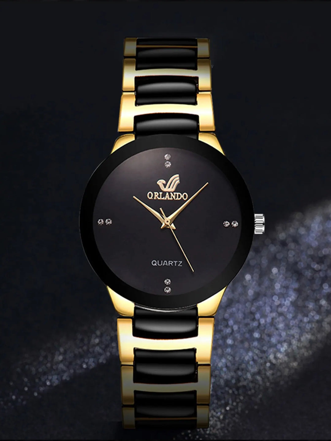 LuxeGlow™ – Women’s Gold Steel Band Quartz Watch