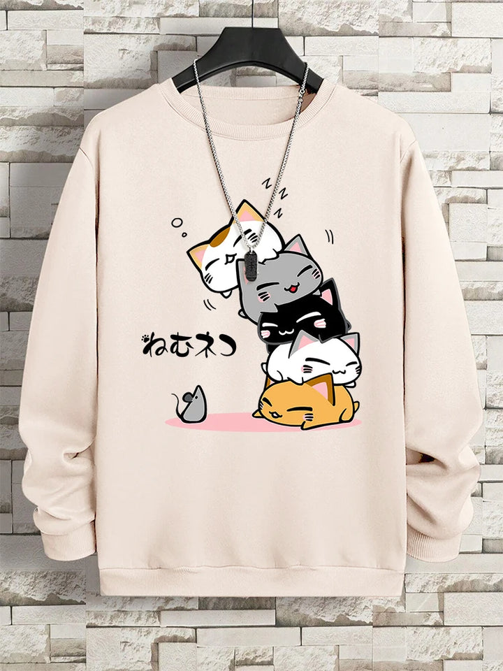 Stacked Cats Vintage Hoodie