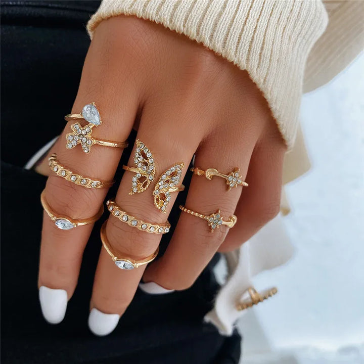 Silver Crystal Rings