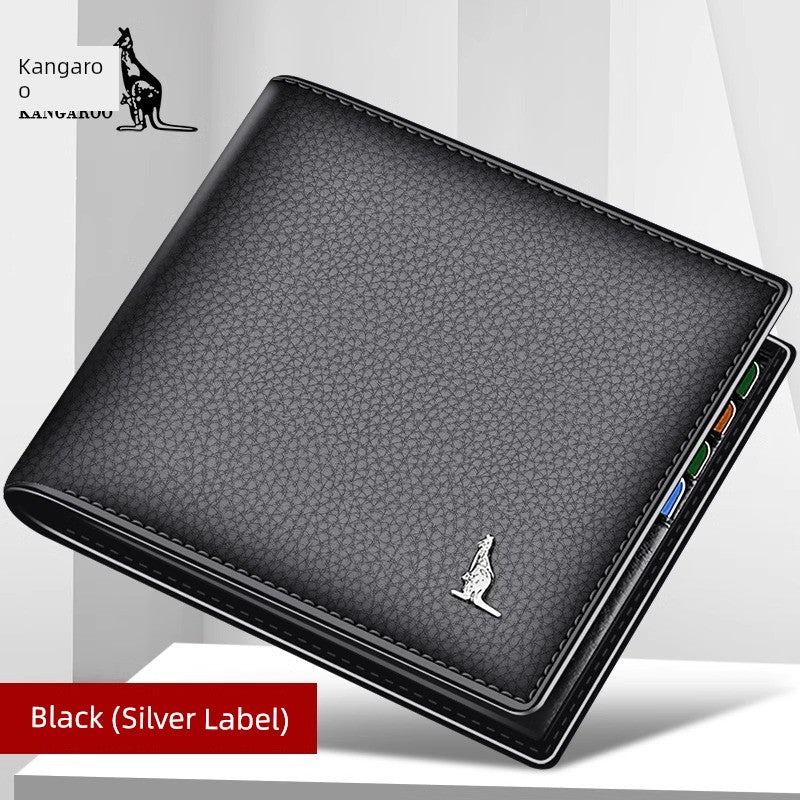 Kangaroo Men First Layer Cowhide One-Piece Father Wallet