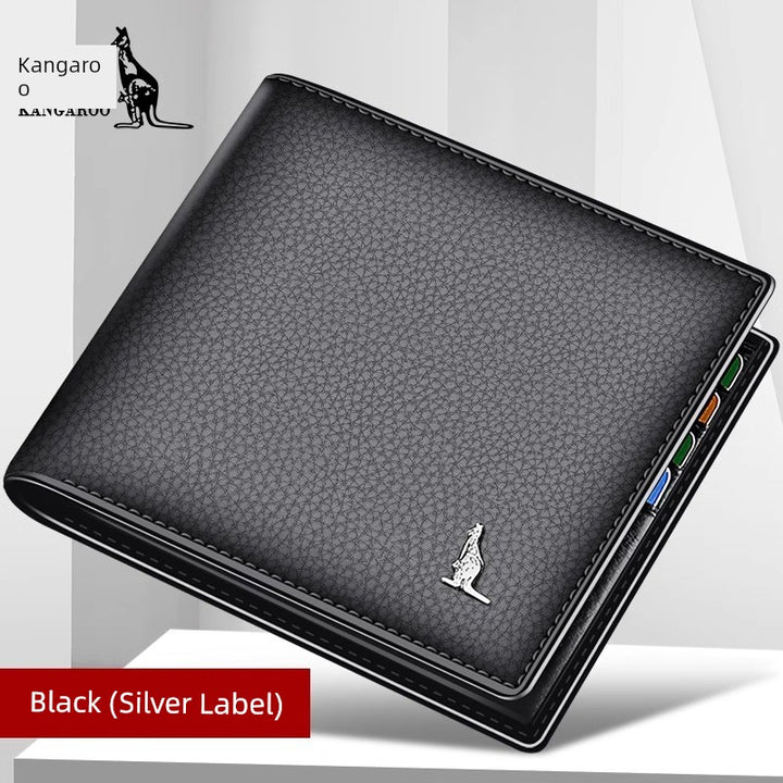 Kangaroo Men First Layer Cowhide One-Piece Father Wallet