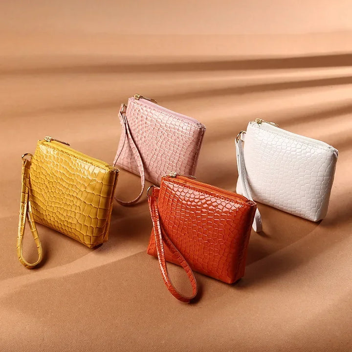 Solid Color Coin Purse – PU Leather Mini Wallet with Zipper for Women & Girls