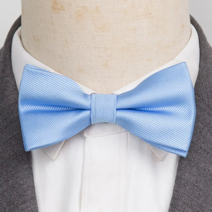 Men’s Classic Black Bow Tie – Formal Polyester Woven Pattern