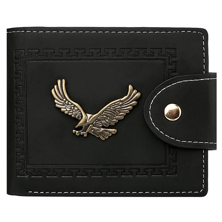 Men's Wallet Men's Short Wallet Youth Fashion Personality Pu Leather Credit Card ID Card Holder Wallet Folding Wallet