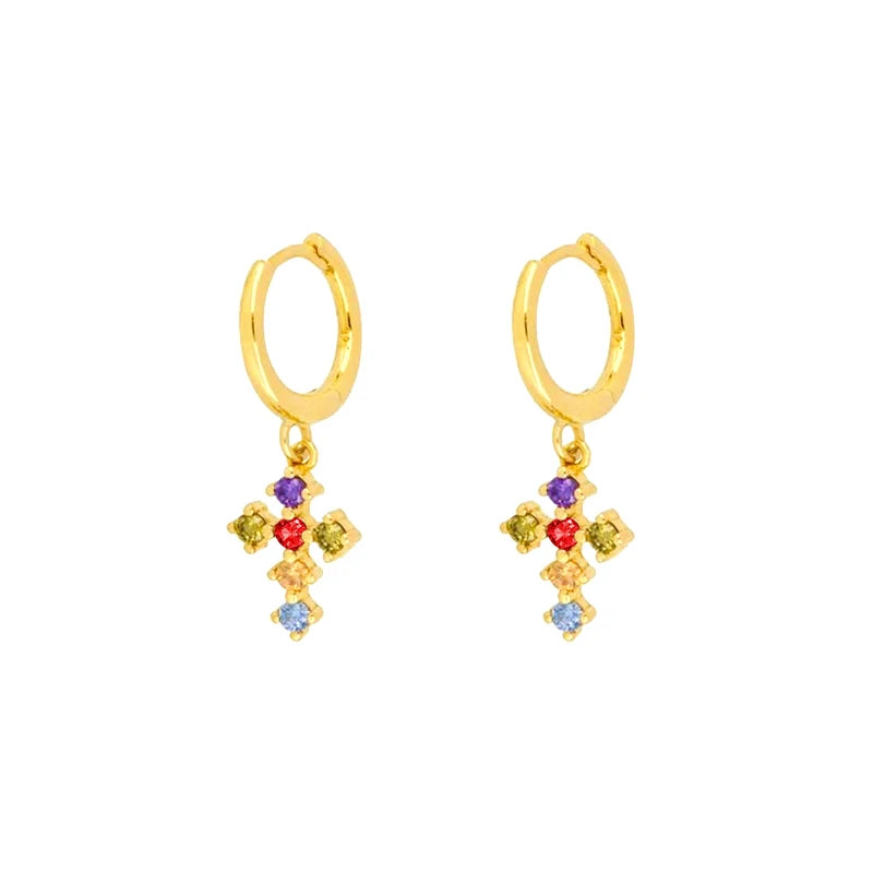 ZirconBloom™ – CANNER 18K Gold Plated Drop Earrings with Star Design
