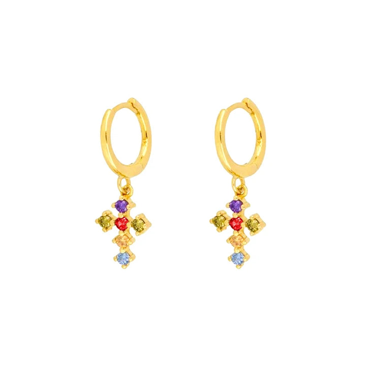 ZirconBloom™ – CANNER 18K Gold Plated Drop Earrings with Star Design