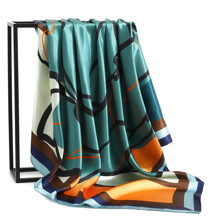 90×90cm Twill Scarf – Printed Silk Bandana for Women & Office Looks