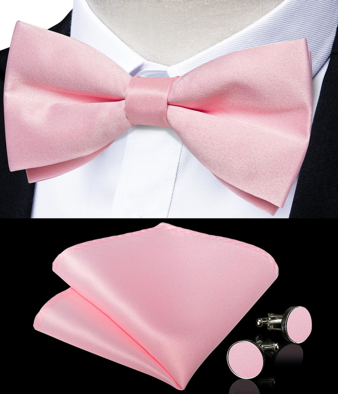 Men’s Pre-tied Bow Tie Set – Wedding & Groom Accessories