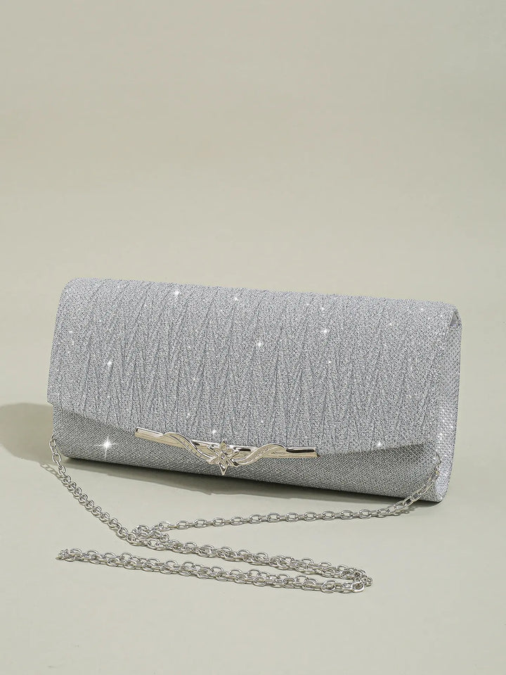 Sparkly Envelope Clutch – Wedding & Party Purse with Detachable Chain