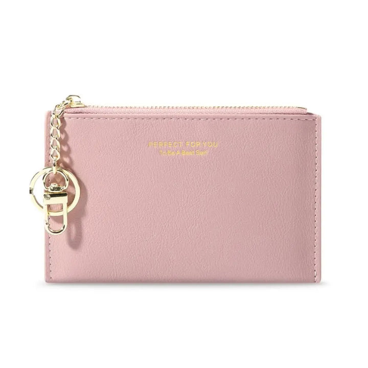 Ultra-Thin PU Leather Wallet – Mini Coin Purse with Keychain