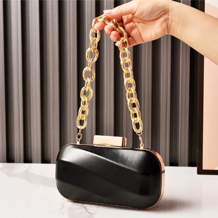 LuxeMetallic Evening Clutch – PU Leather Party Purse in Gold & Silver
