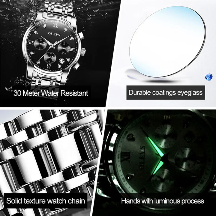 OLEVS Business Watch – Luminous Quartz Chronograph for Men