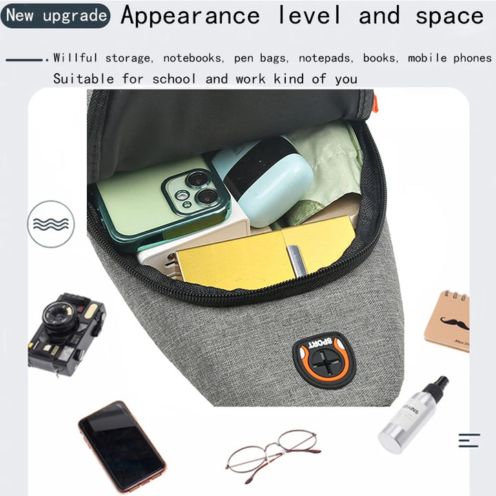 Unisex square bag, men's and women's new chest bag, single shoulder crossbody bag, chest crossbody bag, fashionable and versatil