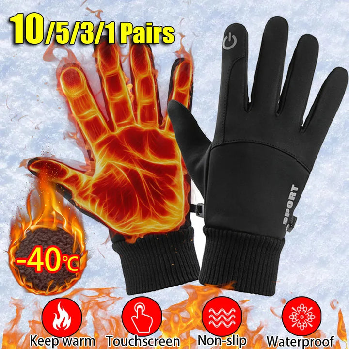 Gloves Waterproof Windproof Cold Resistant Warm Gloves Full finger gloves winter padded Touch Screen Outdoor Riding Gloves