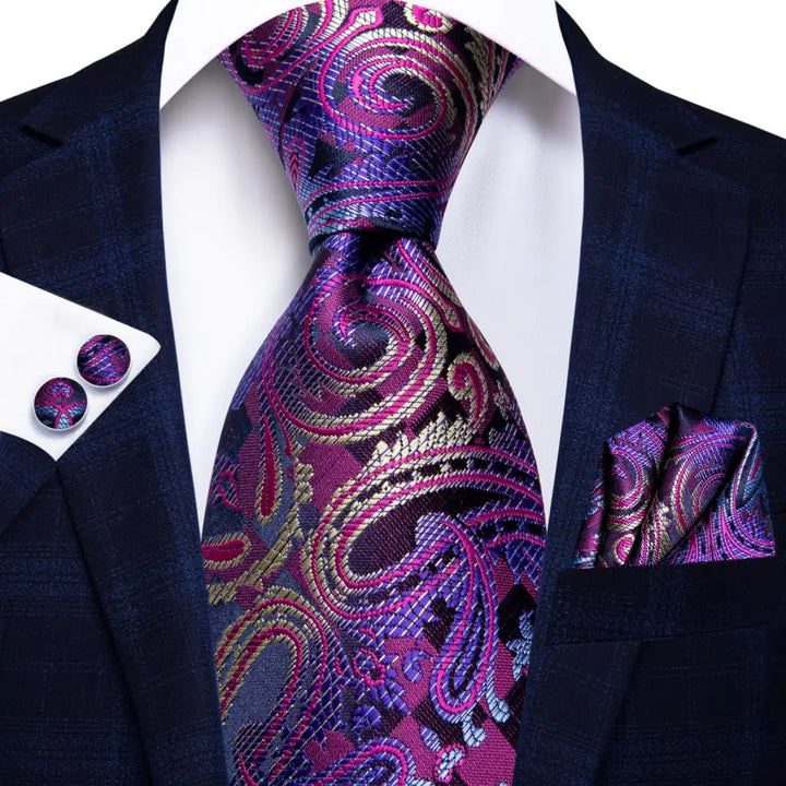 Hi-Tie 8.5cm Business Black Solid Paisley 100% Silk Men's Tie Neck Strip Ties for Men Formal Luxury Wedding Neckties Gravatas